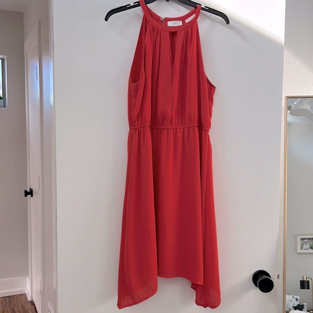 Loft Halter Neck Handkerchief Skirt Dress